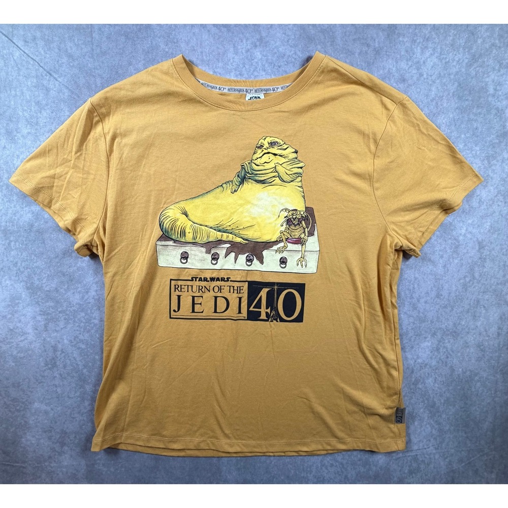 Star Wars Mens Large T Shirt Yellow Jabba The Hutt Return Of The Jedi 40th